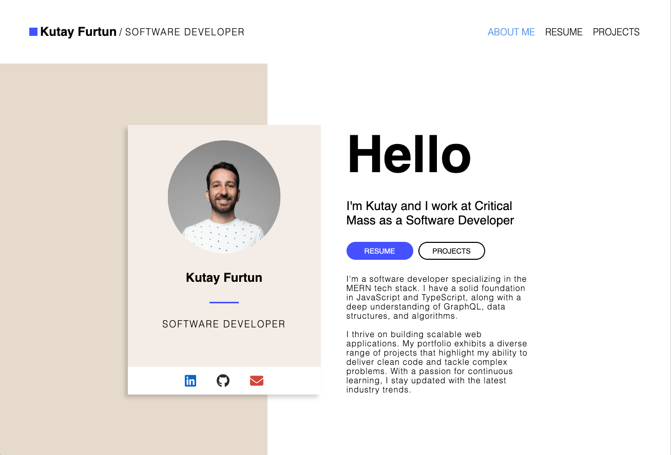 Personal Website Screen Shot